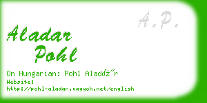 aladar pohl business card